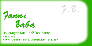 fanni baba business card